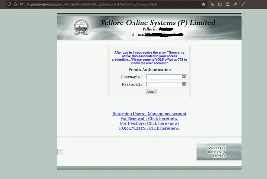 Image showing the network login screen