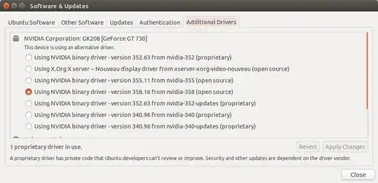The "Additional drivers" tab from "Software and Updates"