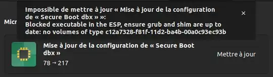 The Error message I get in the Ubuntu software app