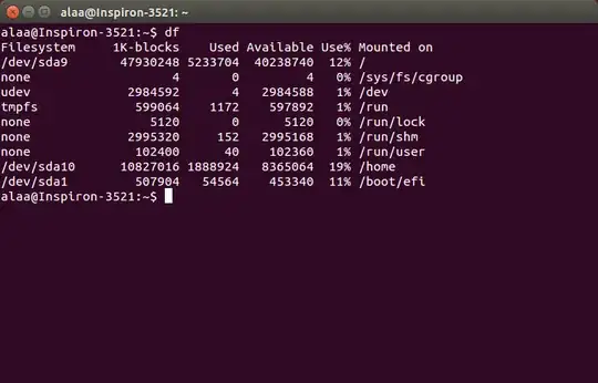 df output in gnome terminal