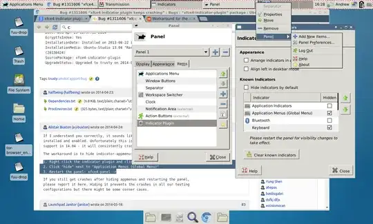 Screenshot of preferences to hide panel