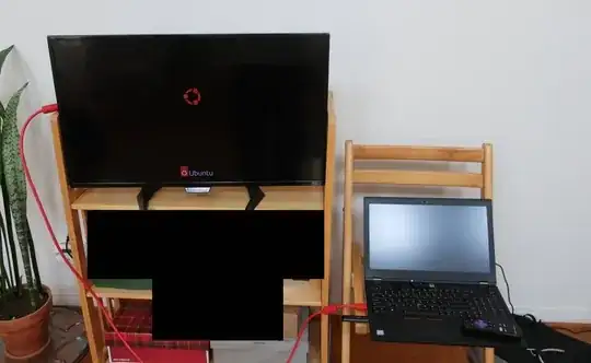 Photo of the computer and external display