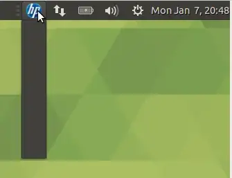 hp-systray not showing dropdown menu