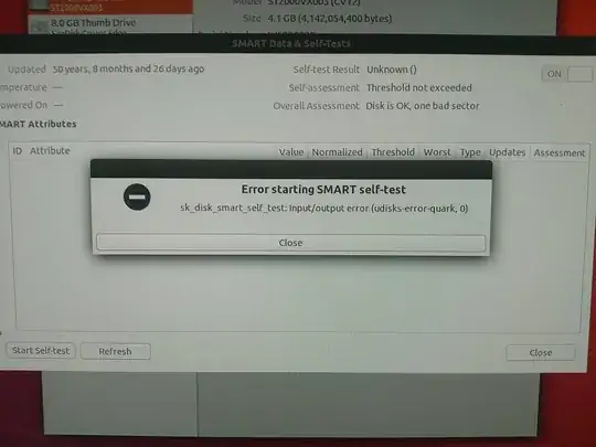 error starting SMART self test