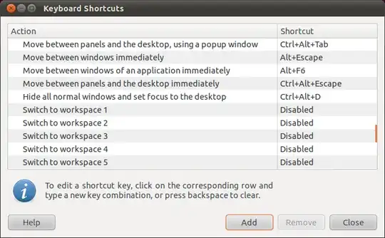 Keyboard Shortcuts window