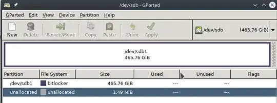 Samsung T5 SSD in GParted