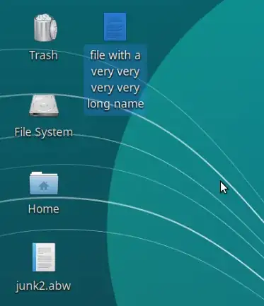 Icon with expanded text: filename with spaces
