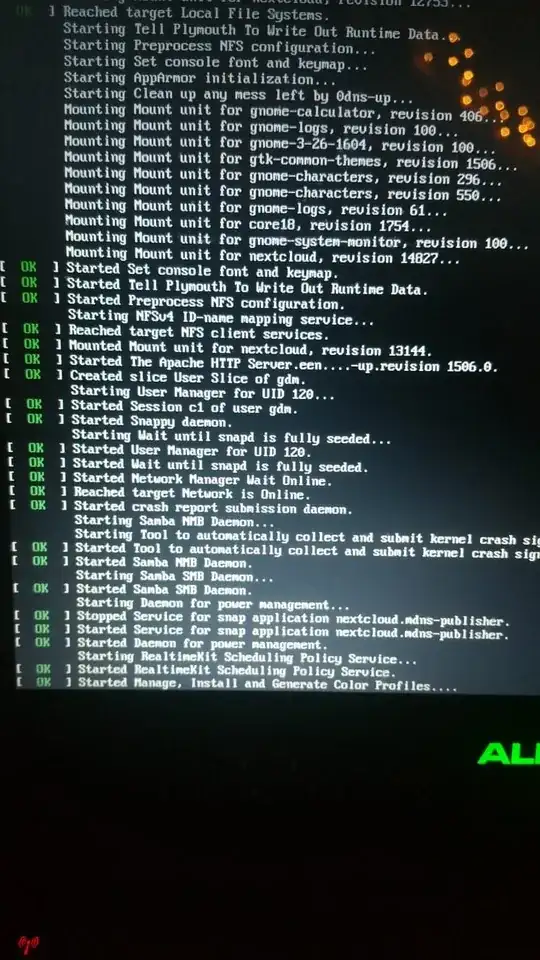 Here is a picture of my screen when it gets stuck