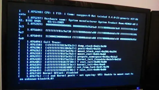 screenshot of error message
