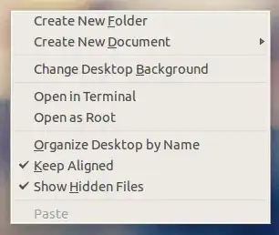 right click Desktop menu