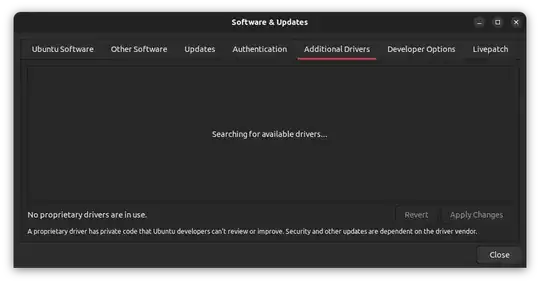 Additional Drivers window