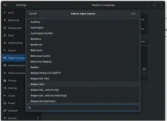 Language selection list after Bangla language package installation