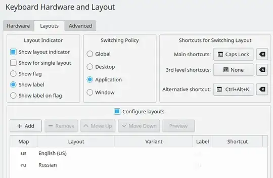 keyboard hardware & layout settings