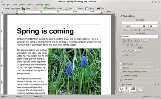Screenshot of Calligra Words