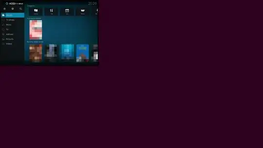 Kodi covers fraction of screen