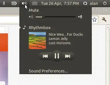 Screenshot of Rhythmbox playing in the Sound Menu