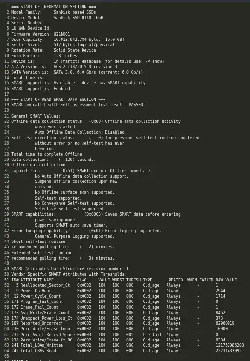sudo smartctl -i /dev/sdb