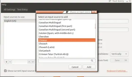 No options for input method