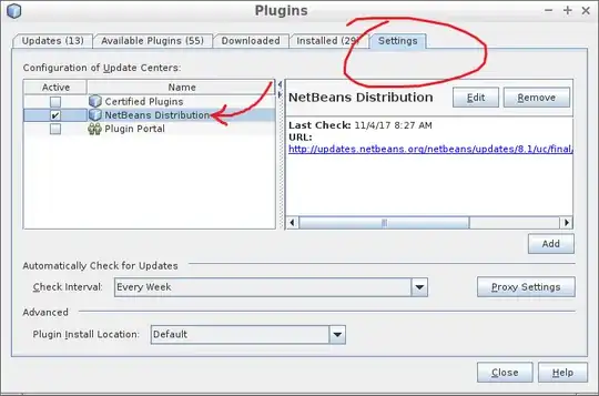 Selecting NetBeans Distribution in Update Centers in the Settings tab.