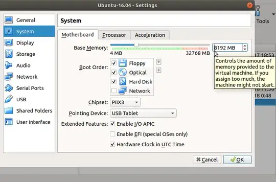 VirtualBox base memory