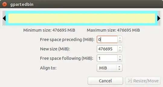 Screenshot from gparted
