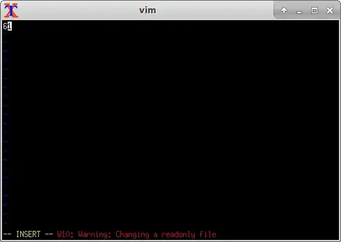 file open in Vim contains only 61 and warns it is a readonly file