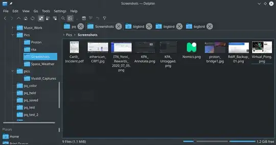 Dolphin showing Files and Places panels
