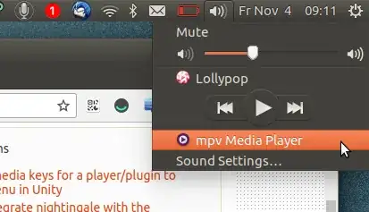 Screenshot mpv sound menu