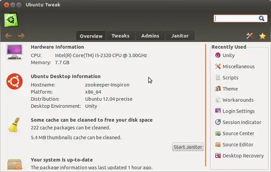 Ubuntu tweak start page