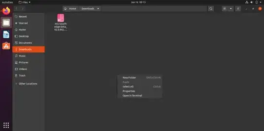 Screenshot of right-click options in Nautilus