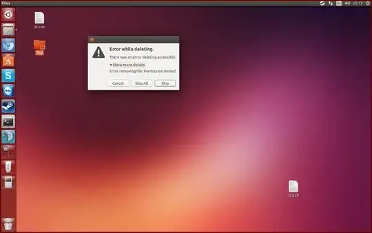 Error while deleting folder on desktop