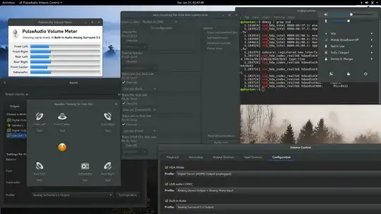 Great success, showing audio output mapping from a minimized audio player