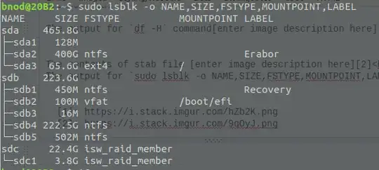 The output for `sudo lsblk