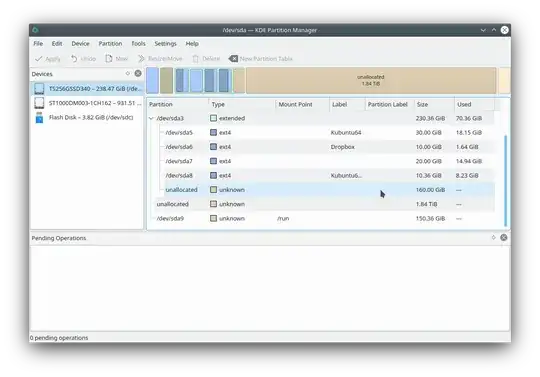 Screenshot of KDE Partition Manager