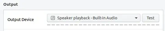 Sound setting dropdown showing "Speaker playback - Built-in Audio"
