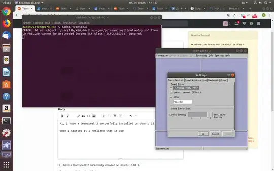 Picture of settings in ts