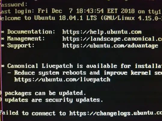 Failed to connect to changelogs.ubuntu.com...