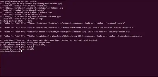 Result of apt-get update and ping