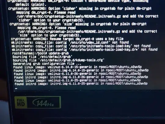 Update-grub hung after adding initrd