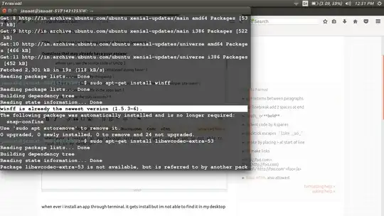 As you can see winff is installed