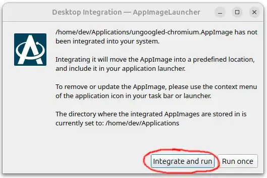 Desktop Integration - AppImageLauncher