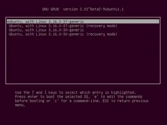 GNU GRUB menu