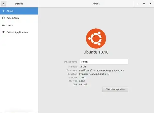 Ubuntu about screenshot