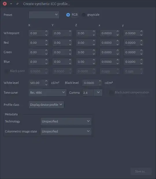 Create synthetic ICC profile screenshot