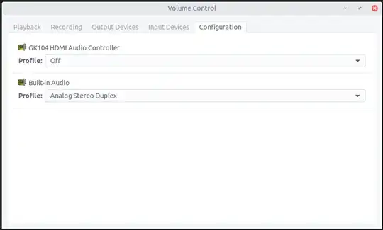 PulseAudio Volume Control screenshot