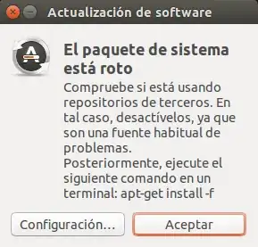 Actualización de software dialog