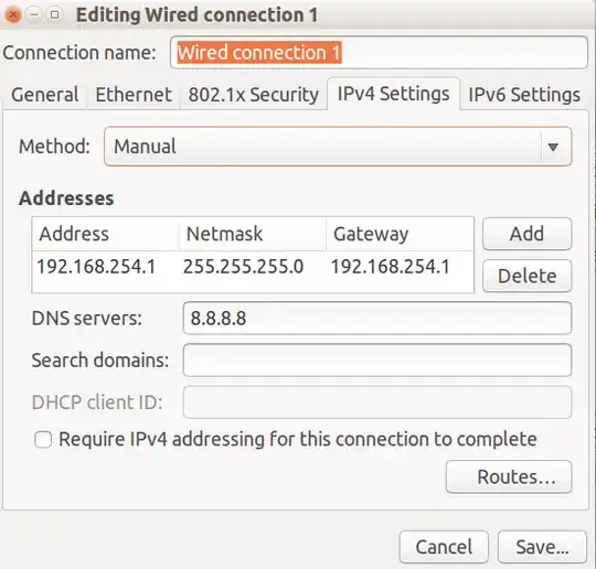 Manual eth0 configuration