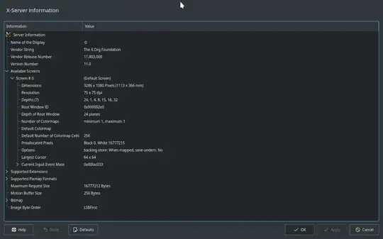 Xserver settings show panned display