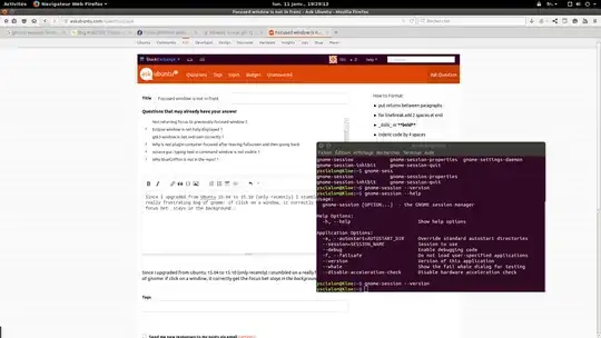 Screen capture of the strange behaviour