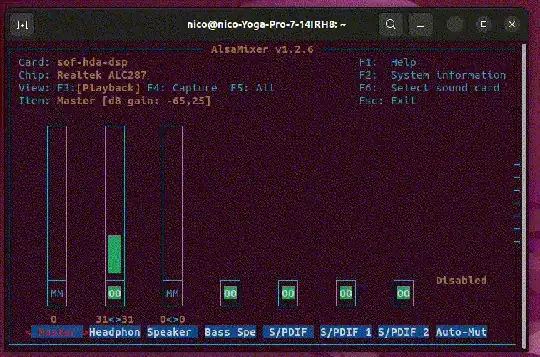 alsamixer two volume increases